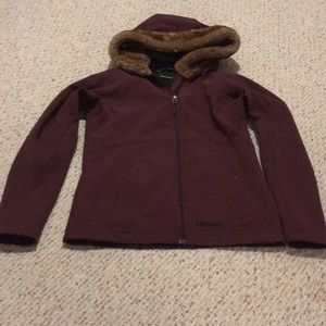Marmot Medium Jacket Hooded Soft Shell Faux Fur